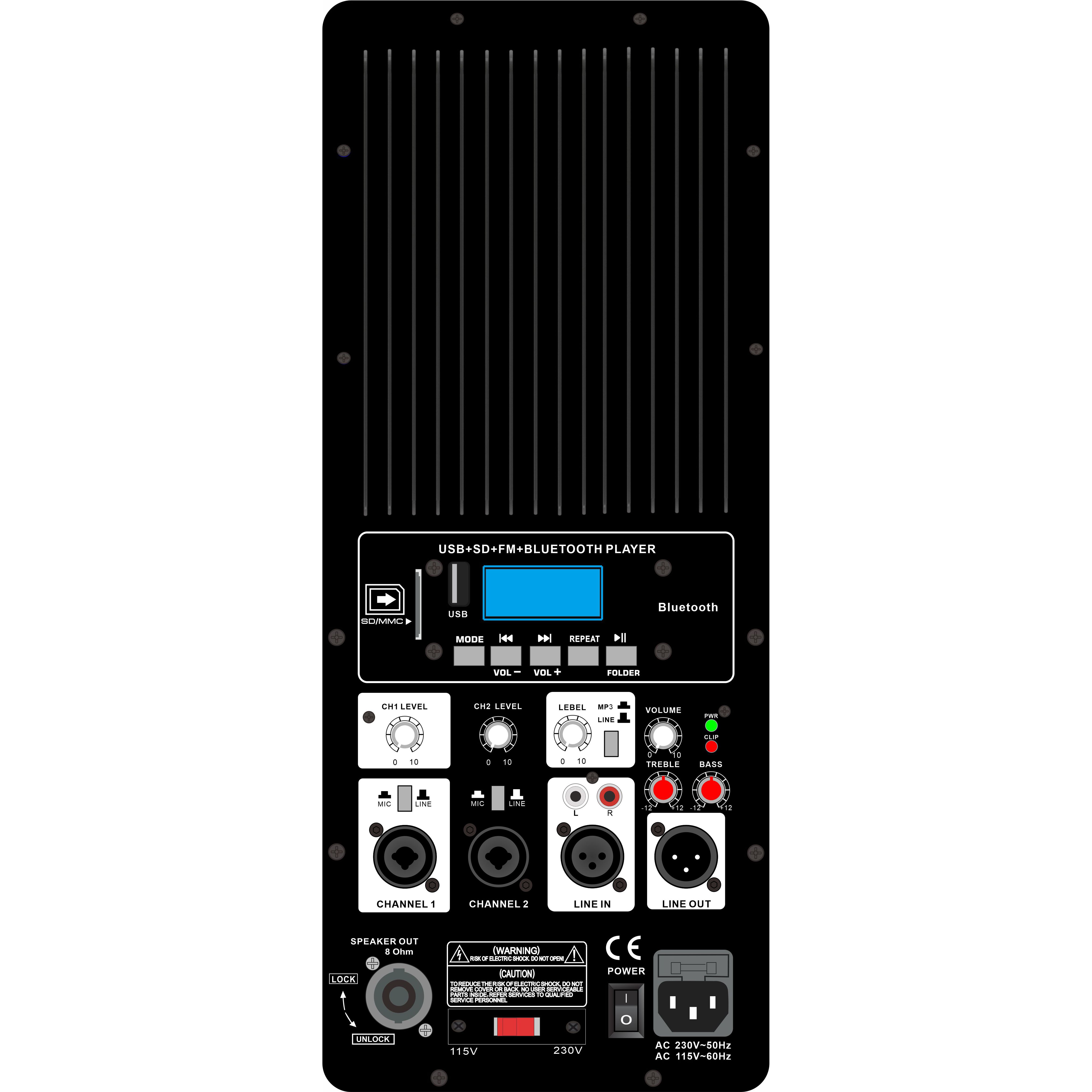 চালিত ক্লাস H PA সিস্টেম পরিবর্ধক PL76