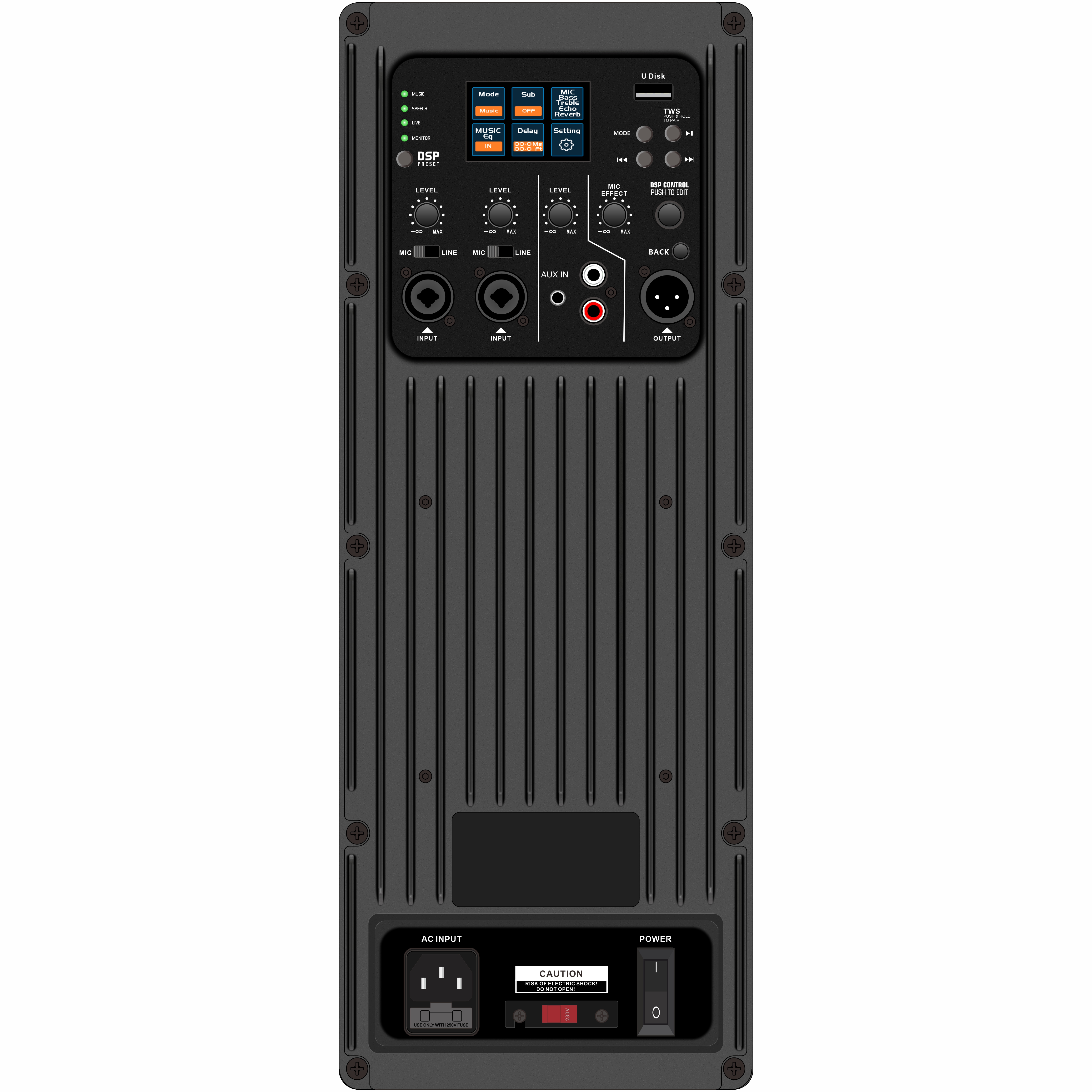 DSP2507 ফুল-রেঞ্জ কালার স্ক্রীন ডিএসপি অ্যাক্টিভ স্পিকার অ্যামপ্লিফায়ার